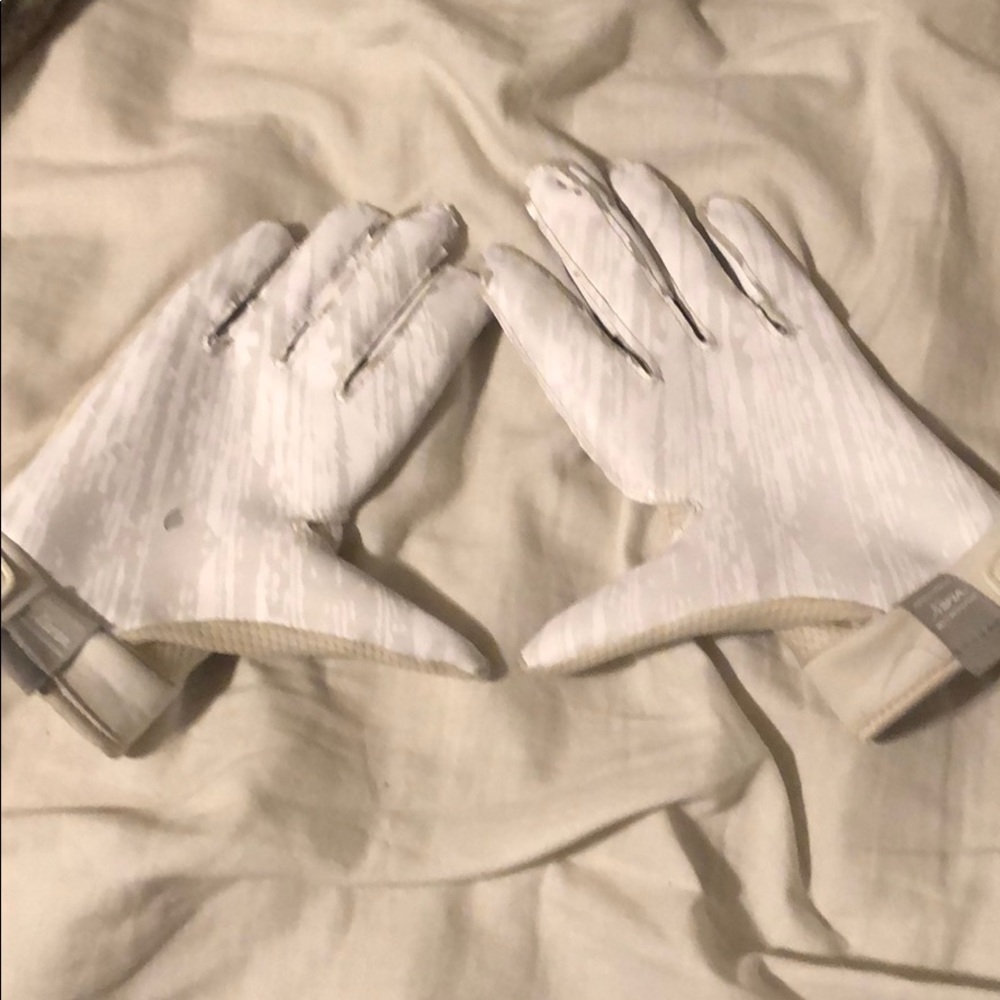 Football gloves (Adidas) (Medium) (White)